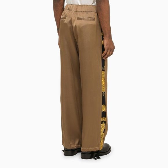 Versace Brown Trousers With Side Bands - Picture 4 of 5